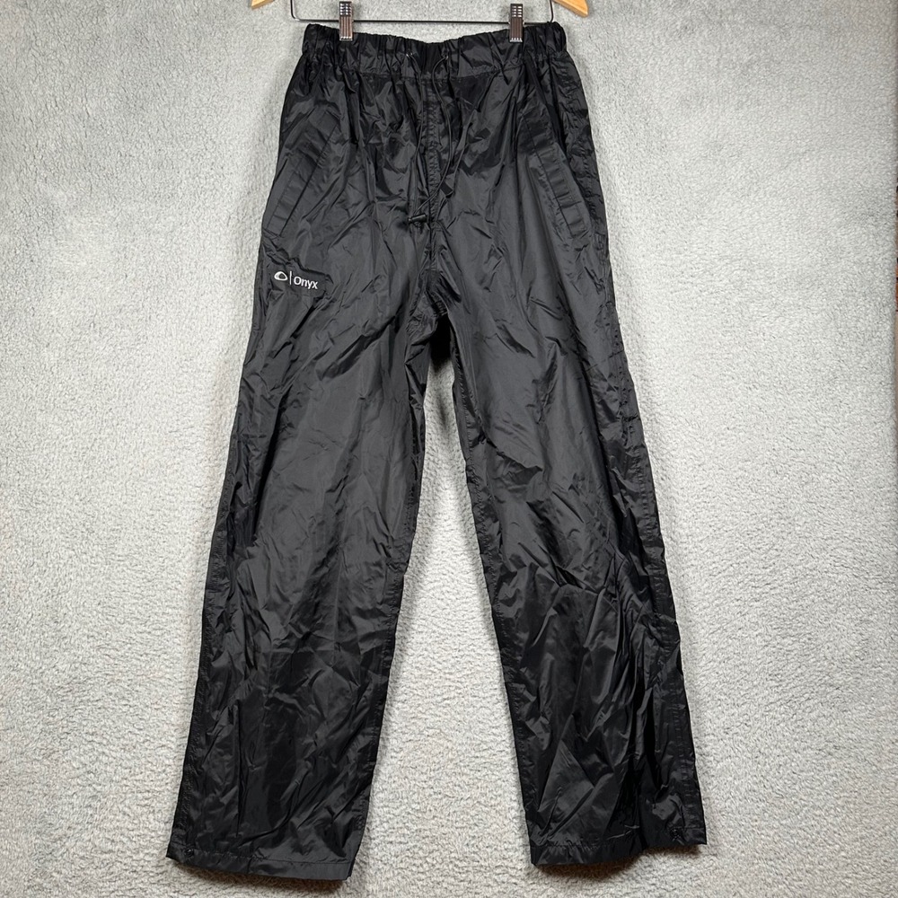 Onyx Outdoor Rain‎ Pants Mens Medium Black Nylon PU Coated Waterproof 9410